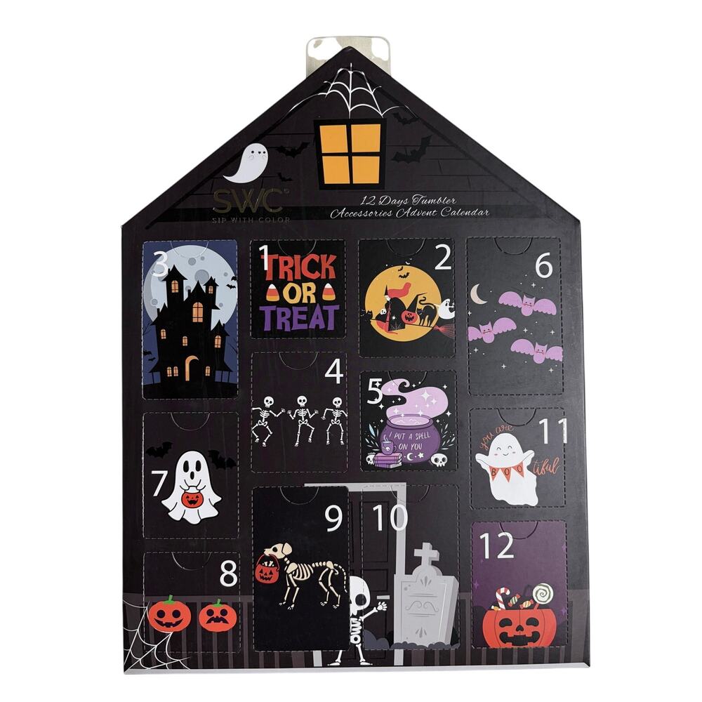 SWC Sip With Color 12 Days of Tumbler Accessories Halloween Advent Calendar